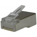 Wtyk modularny RJ45 8P8C kat.5e ekranowany FTP drut NEKU opakowanie 50szt.