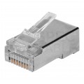 Wtyk modularny RJ45 8P8C kat.5e ekranowany FTP drut przelotowy NEKU WORECZEK 100szt.