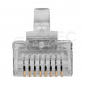 Wtyk modularny RJ45 8P8C kat.5e ekranowany FTP drut przelotowy NEKU WORECZEK 100szt.
