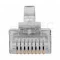 Wtyk modularny RJ45 8P8C kat.5e ekranowany FTP drut przelotowy NEKU WORECZEK 100szt.