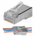 Wtyk modularny RJ45 8P8C kat.5e ekranowany FTP drut przelotowy NEKU WORECZEK 100szt.