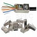 Wtyk modularny RJ45 8P8C kat.5e ekranowany FTP drut przelotowy NEKU WORECZEK 10szt.