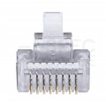 Wtyk modularny RJ45 8P8C kat.5e ekranowany FTP uniwersalny drut linka NEKU opakowanie SŁOIK 100szt.