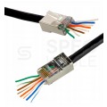 Wtyk modularny RJ45 8P8C kat.5e ekranowany FTP uniwersalny drut linka przelotowy NEKU opakowanie WORECZEK 100szt.