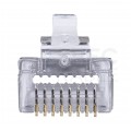 Wtyk modularny RJ45 8P8C kat.5e ekranowany FTP uniwersalny drut linka przelotowy NEKU opakowanie WORECZEK 10szt.