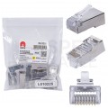 Wtyk modularny RJ45 8P8C kat.5e ekranowany FTP uniwersalny drut linka przelotowy NEKU opakowanie WORECZEK 10szt.