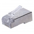 Wtyk modularny RJ45 8P8C kat.5e ekranowany FTP uniwersalny drut linka przelotowy NEKU opakowanie WORECZEK 50szt.