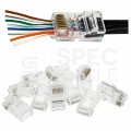 Wtyk modularny RJ45 8P8C kat.5e nieekranowany UTP drut przelotowy NEKU WORECZEK 10szt.