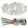 Wtyk modularny RJ45 8P8C kat.5e nieekranowany UTP drut przelotowy WORECZEK 100szt.