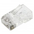 Wtyk modularny RJ45 8P8C kat.5e nieekranowany UTP drut przelotowy WORECZEK 100szt.