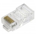 Wtyk modularny RJ45 8P8C kat.5e nieekranowany UTP drut przelotowy WORECZEK 100szt. Alantec