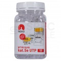 Wtyk modularny RJ45 8P8C kat.5e nieekranowany UTP uniwersalny drut linka NEKU opakowanie SŁOIK 100szt.