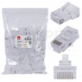 Wtyk modularny RJ45 8P8C kat.5e nieekranowany UTP uniwersalny drut linka NEKU opakowanie WORECZEK 100szt.