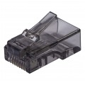 Wtyk modularny RJ45 8P8C kat.5e nieekranowany UTP uniwersalny drut linka przelotowy czarny NEKU opakowanie SŁOIK 100szt.