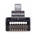 Wtyk modularny RJ45 8P8C kat.5e nieekranowany UTP uniwersalny drut linka przelotowy czarny NEKU opakowanie SŁOIK 100szt.