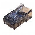 Wtyk modularny RJ45 8P8C kat.5e nieekranowany UTP uniwersalny drut linka przelotowy czarny NEKU opakowanie SŁOIK 100szt.