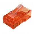 Wtyk modularny RJ45 8P8C kat.5e nieekranowany UTP uniwersalny drut linka przelotowy czerwony NEKU opakowanie SŁOIK 100szt.