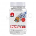 Wtyk modularny RJ45 8P8C kat.5e nieekranowany UTP uniwersalny drut linka przelotowy NEKU opakowanie SŁOIK 100szt.
