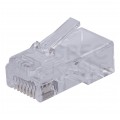 Wtyk modularny RJ45 8P8C kat.5e nieekranowany UTP uniwersalny drut linka przelotowy NEKU opakowanie SŁOIK 100szt.