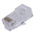 Wtyk modularny RJ45 8P8C kat.5e nieekranowany UTP uniwersalny drut linka przelotowy NEKU opakowanie SŁOIK 100szt.