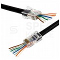 Wtyk modularny RJ45 8P8C kat.5e nieekranowany UTP uniwersalny drut linka przelotowy NEKU opakowanie WORECZEK 100szt.
