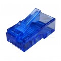 Wtyk modularny RJ45 8P8C kat.5e nieekranowany UTP uniwersalny drut linka przelotowy niebieski NEKU opakowanie SŁOIK 100szt.