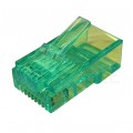 Wtyk modularny RJ45 8P8C kat.5e nieekranowany UTP uniwersalny drut linka przelotowy zielony NEKU opakowanie SŁOIK 100szt.