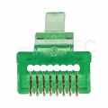 Wtyk modularny RJ45 8P8C kat.5e nieekranowany UTP uniwersalny drut linka przelotowy zielony NEKU opakowanie SŁOIK 100szt.