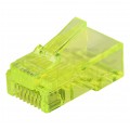 Wtyk modularny RJ45 8P8C kat.5e nieekranowany UTP uniwersalny drut linka przelotowy żółty NEKU opakowanie SŁOIK 100szt.