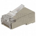 Wtyk modularny RJ45 8P8C kat.6 ekranowany FTP drut przelotowy NEKU WORECZEK 10szt.
