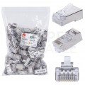 Wtyk modularny RJ45 8P8C kat.6 ekranowany FTP uniwersalny drut linka NEKU opakowanie WORECZEK 100szt.