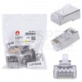 Wtyk modularny RJ45 8P8C kat.6 ekranowany FTP uniwersalny drut linka NEKU opakowanie WORECZEK 10szt.