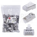 Wtyk modularny RJ45 8P8C kat.6 ekranowany FTP uniwersalny drut linka NEKU opakowanie WORECZEK 50szt.