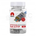 Wtyk modularny RJ45 8P8C kat.6 ekranowany FTP uniwersalny drut linka przelotowy NEKU opakowanie SŁOIK 100szt.