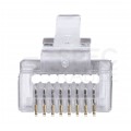 Wtyk modularny RJ45 8P8C kat.6 ekranowany FTP uniwersalny drut linka przelotowy NEKU opakowanie WORECZEK 100szt.