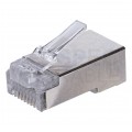 Wtyk modularny RJ45 8P8C kat.6 ekranowany FTP uniwersalny drut linka przelotowy NEKU opakowanie WORECZEK 100szt.