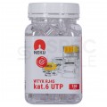 Wtyk modularny RJ45 8P8C kat.6 nieekranowany UTP uniwersalny drut linka NEKU opakowanie SŁOIK 100szt.