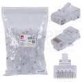 Wtyk modularny RJ45 8P8C kat.6 nieekranowany UTP uniwersalny drut linka NEKU opakowanie WORECZEK 100szt.