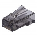 Wtyk modularny RJ45 8P8C kat.6 nieekranowany UTP uniwersalny drut linka przelotowy czarny NEKU opakowanie SŁOIK 100szt.