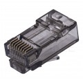Wtyk modularny RJ45 8P8C kat.6 nieekranowany UTP uniwersalny drut linka przelotowy czarny NEKU opakowanie SŁOIK 100szt.