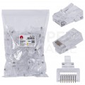 Wtyk modularny RJ45 8P8C kat.6 nieekranowany UTP uniwersalny drut linka przelotowy NEKU opakowanie WORECZEK 100szt.