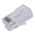 Wtyk modularny RJ45 8P8C kat.6 nieekranowany UTP uniwersalny drut linka przelotowy NEKU opakowanie WORECZEK 100szt.
