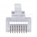 Wtyk modularny RJ45 8P8C kat.6 nieekranowany UTP uniwersalny drut linka przelotowy NEKU opakowanie WORECZEK 100szt.