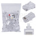 Wtyk modularny RJ45 8P8C kat.6 nieekranowany UTP uniwersalny drut linka przelotowy NEKU opakowanie WORECZEK 50szt.