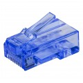 Wtyk modularny RJ45 8P8C kat.6 nieekranowany UTP uniwersalny drut linka przelotowy niebieski NEKU opakowanie SŁOIK 100szt.