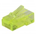 Wtyk modularny RJ45 8P8C kat.6 nieekranowany UTP uniwersalny drut linka przelotowy żółty NEKU opakowanie SŁOIK 100szt.