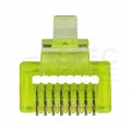 Wtyk modularny RJ45 8P8C kat.6 nieekranowany UTP uniwersalny drut linka przelotowy żółty NEKU opakowanie SŁOIK 100szt.