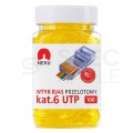 Wtyk modularny RJ45 8P8C kat.6 nieekranowany UTP uniwersalny drut linka przelotowy żółty NEKU opakowanie SŁOIK 100szt.