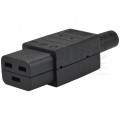 Wtyk zasilający IEC320 C19 złącze komputerowe (żeńskie) 2P+Z 230V 16A HQ na kabel