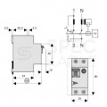 Wyłącznik różnicowo-nadprądowy RCBO 1-fazowy B16 (B 16A) + 30mA typ AC 2-biegunowy 2P (230V AC) 2-modułowy EATON